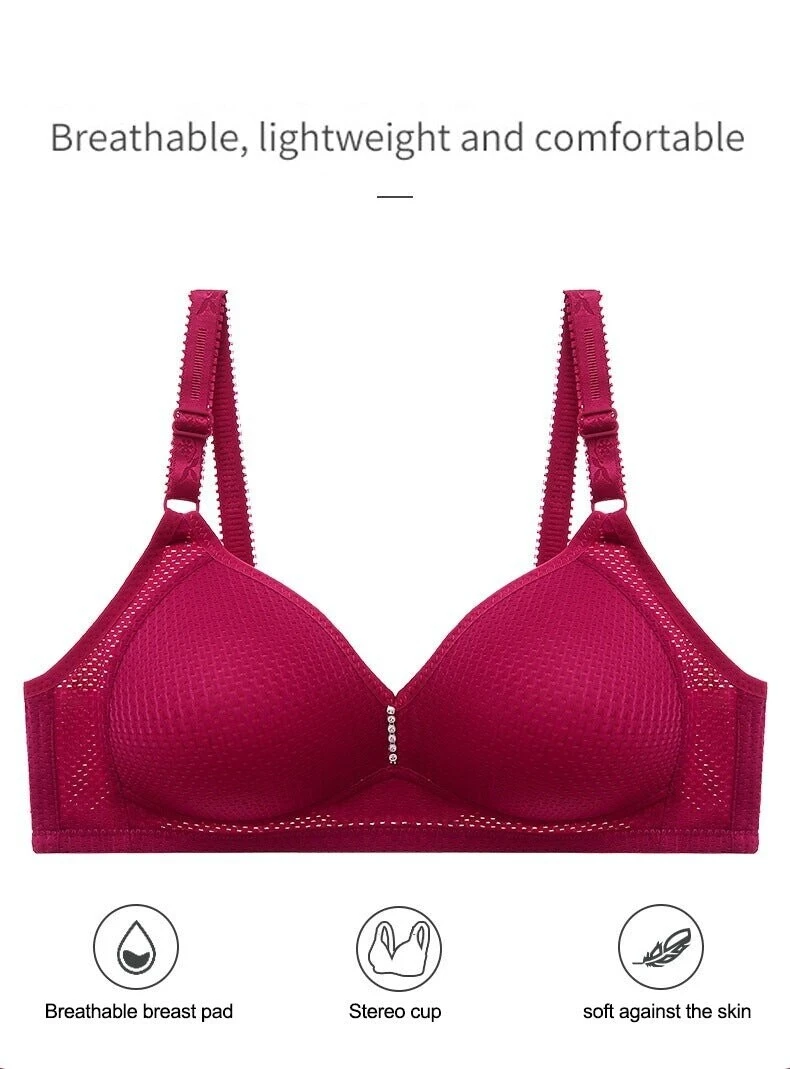 🔥Plus Size Bra Women Underwear Wire Free Comfort  Soft Breathable�