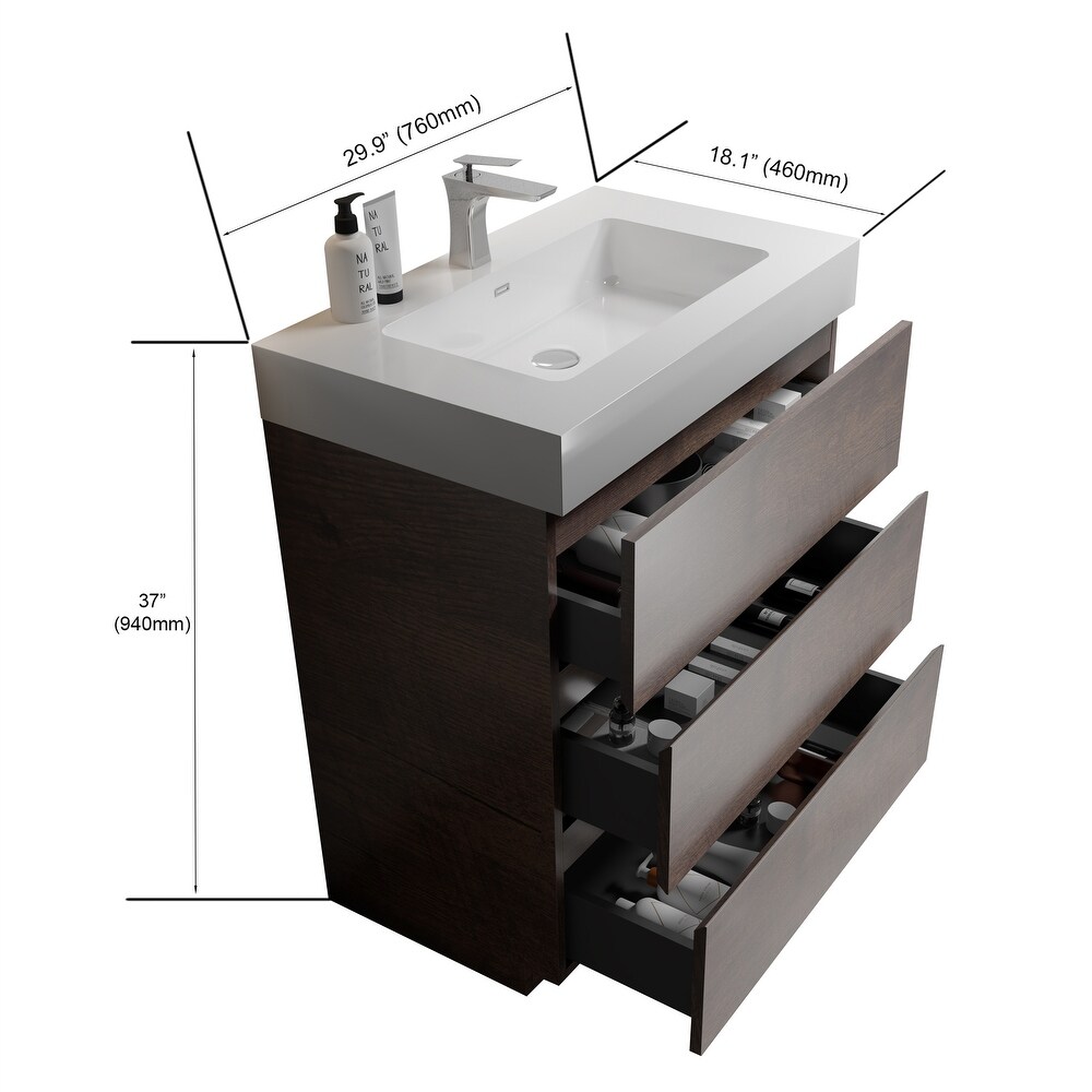 30 Inch Bathroom Vanity with Sink Freestanding Bathroom Vanity