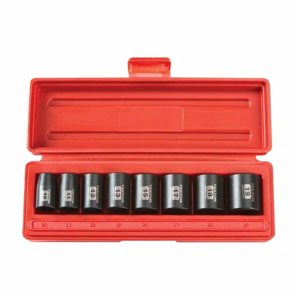 TEKTON 3/8 in. Drive 10-19 mm 6-Point Shallow Impact Socket Set and#8211; XDC Depot