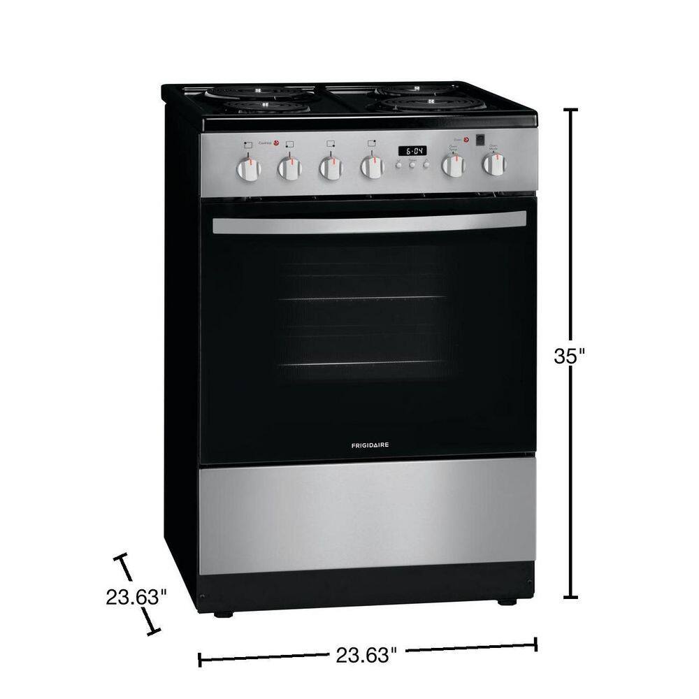 Frigidaire 24 in. 1.9 cu. ft. Freestanding Electric Range with Manual Clean in Stainless Steel FFEH2422US