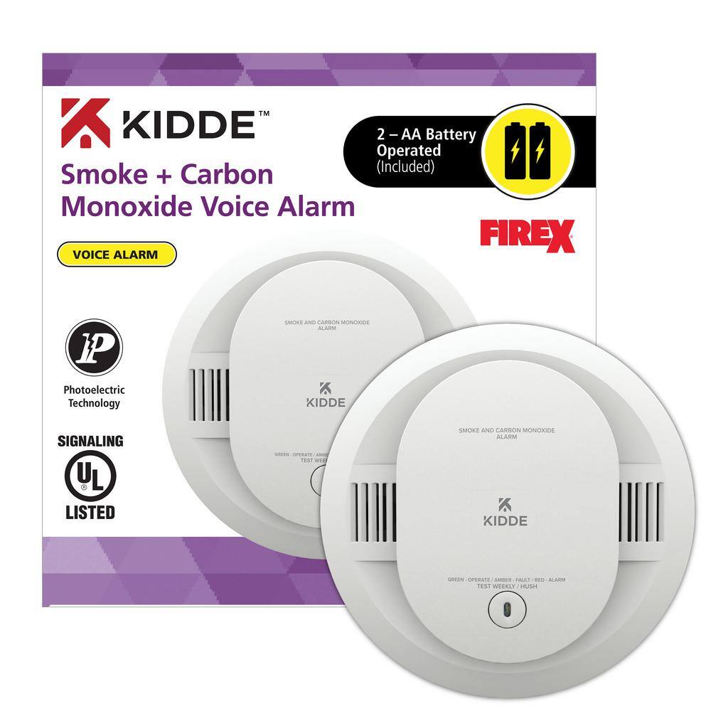 Kidde Firex Battery Powered Combination Smoke and Carbon Monoxide Detector with Voice Alerts 21032090