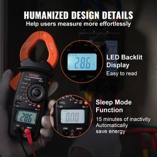 VEVOR 400 Amp Digital Clamp Meter DCAC Multimeter True RMS Auto Ranging 2000 Max Reading NCV Measurement LED Backlight QXBFZDBKCWAC4S5LHV0