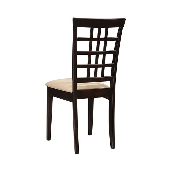 Austin Beige and Cappuccino Padded Seat Dining Chairs (Set of 8)