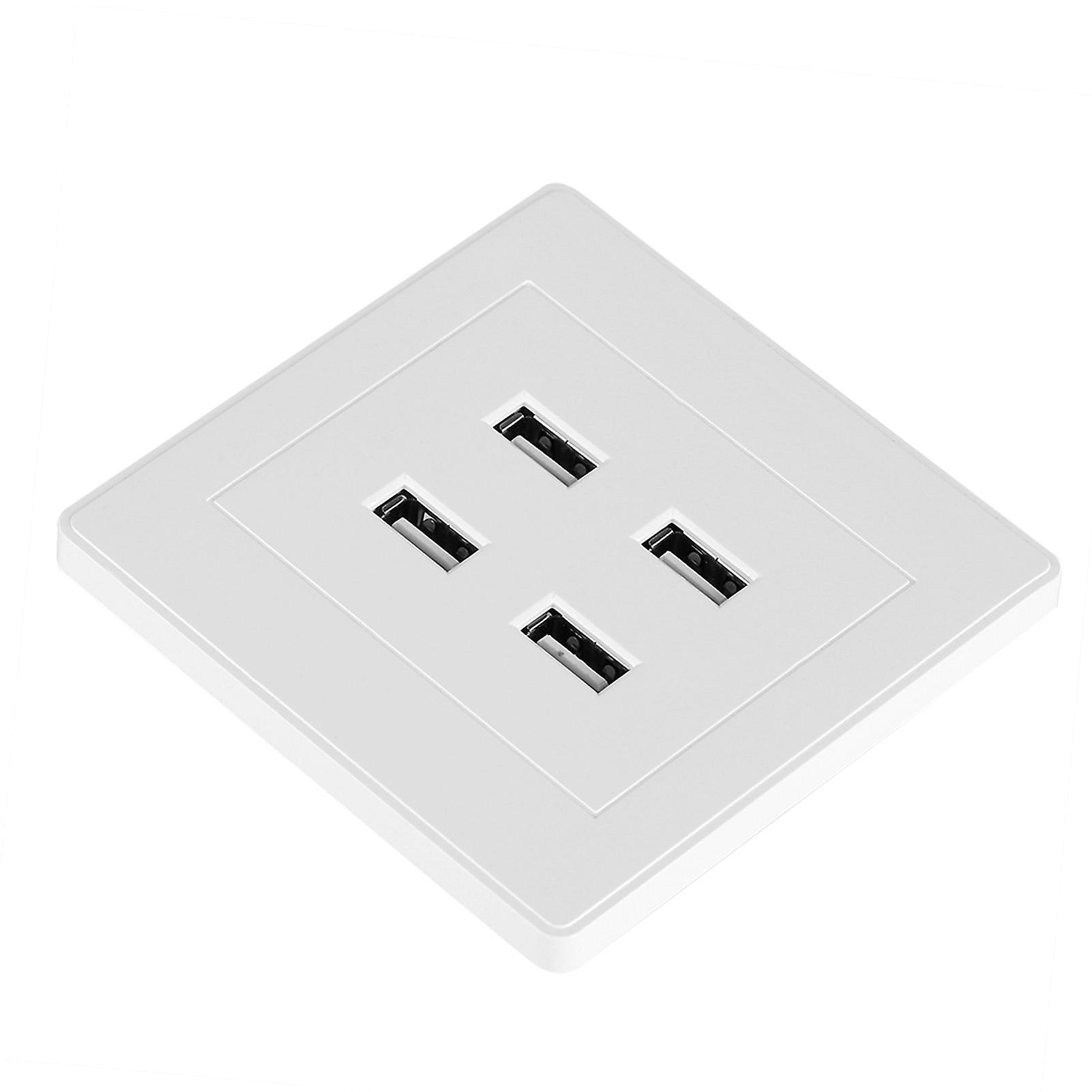 4 Usb Ports Dc 5v Home Office Electric Wall Mounted Power Socket Charger Outlet(110~250v)