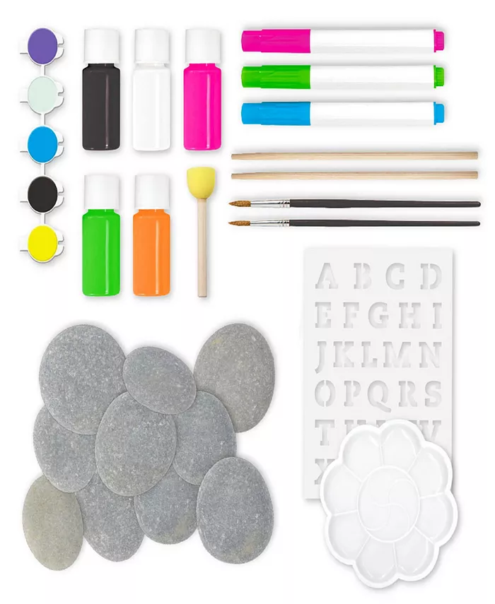 Craft Maker The Complete Neon Rock Art Kit DIY Rock Painting For Kids  Rocks  Brushes  Paint  Stencils included 19 Easy-To-Follow Projects - Arts And Craft For Kids