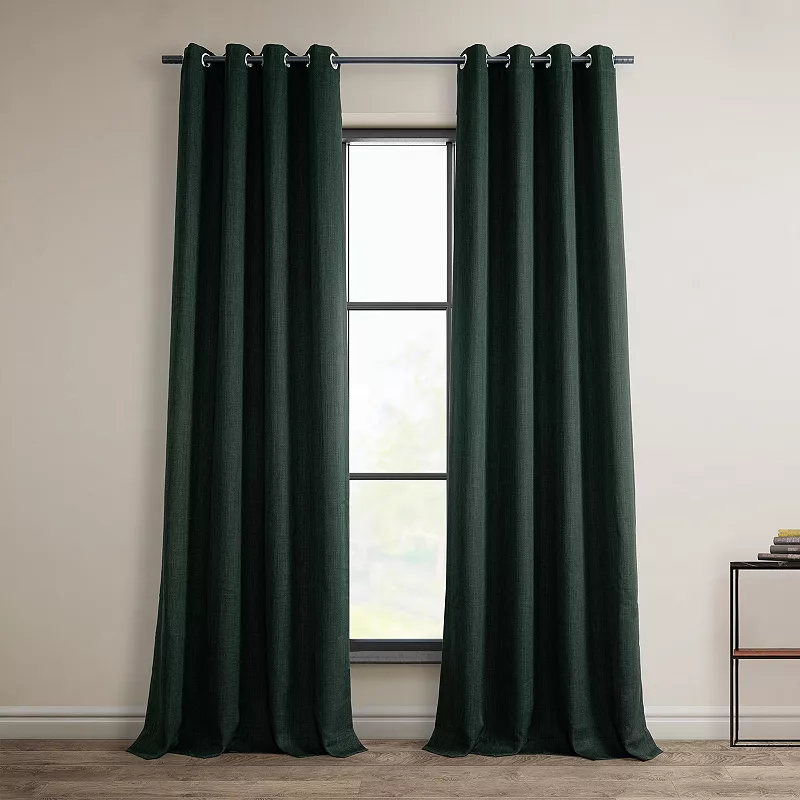 EFF Faux Linen Grommet Room Darkening Window Curtain