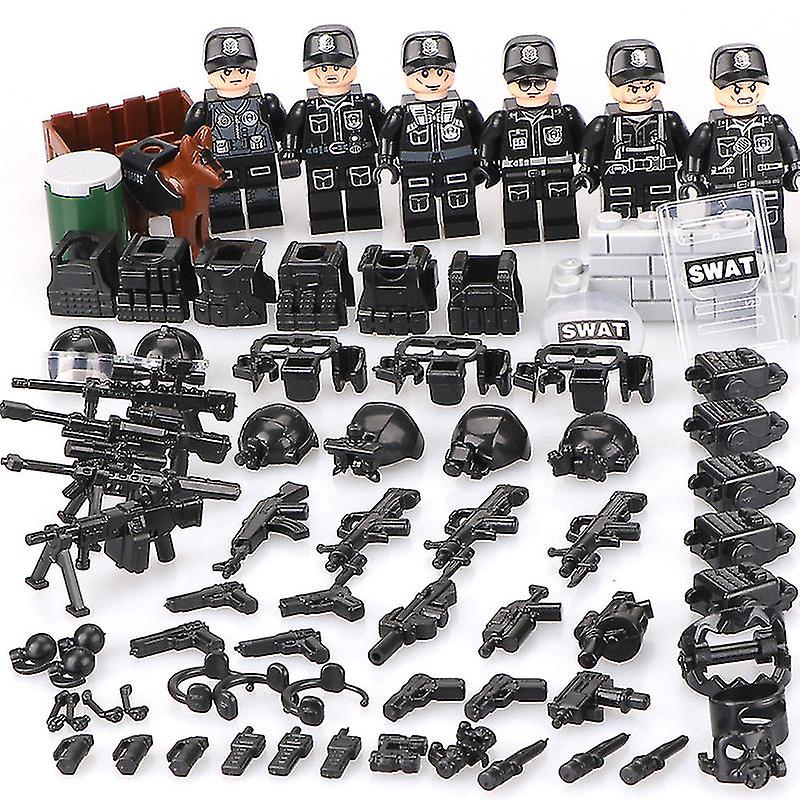 Miman  22 Pieces Of Military Police Building Blocks Minifigure Diy Small Particles Assembled Doll Ornaments Boys Educational Toys