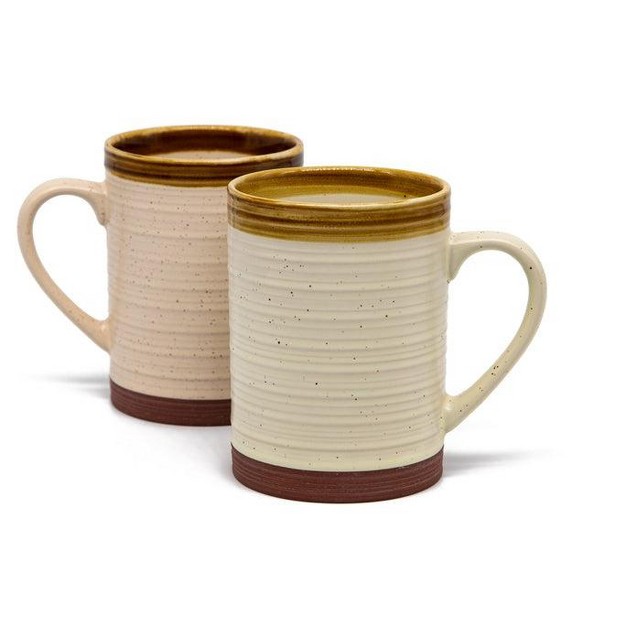 Kook Terracotta Coffee Mugs Speckled Ceramic 18 5 Oz Set Of 2