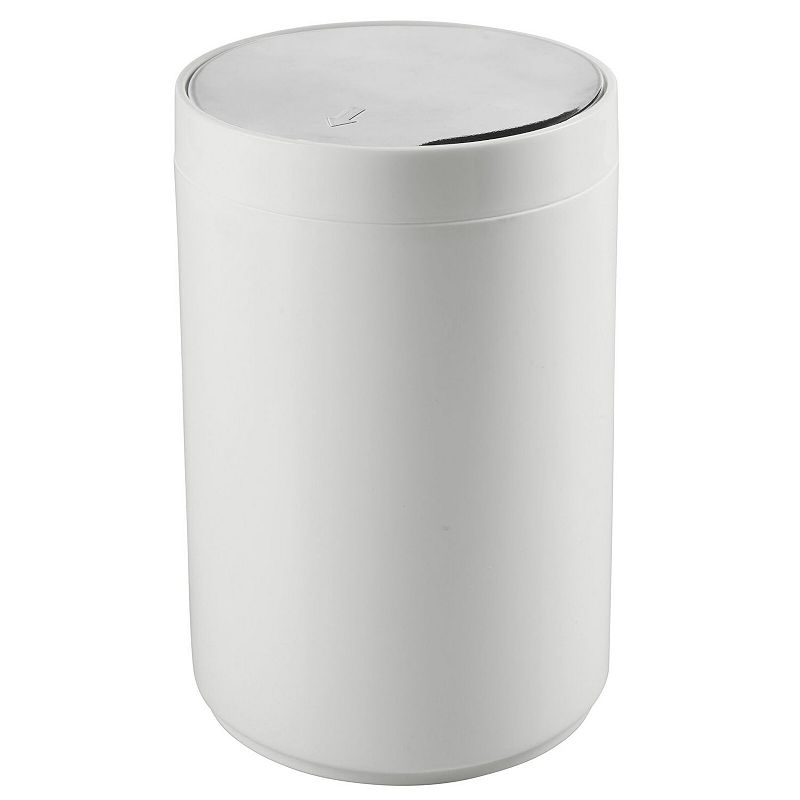 mDesign Plastic Small Round Trash Can Wastebasket， Swing Lid