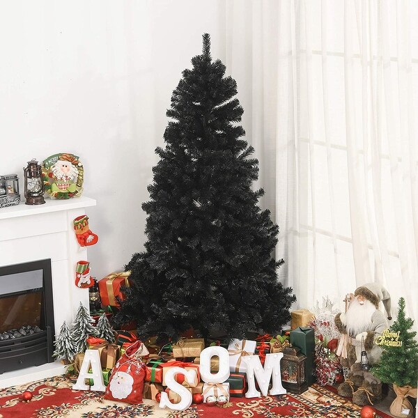 Beautiful 6ft 1600 Branches PVC Artificial Christmas Tree Pink / Black