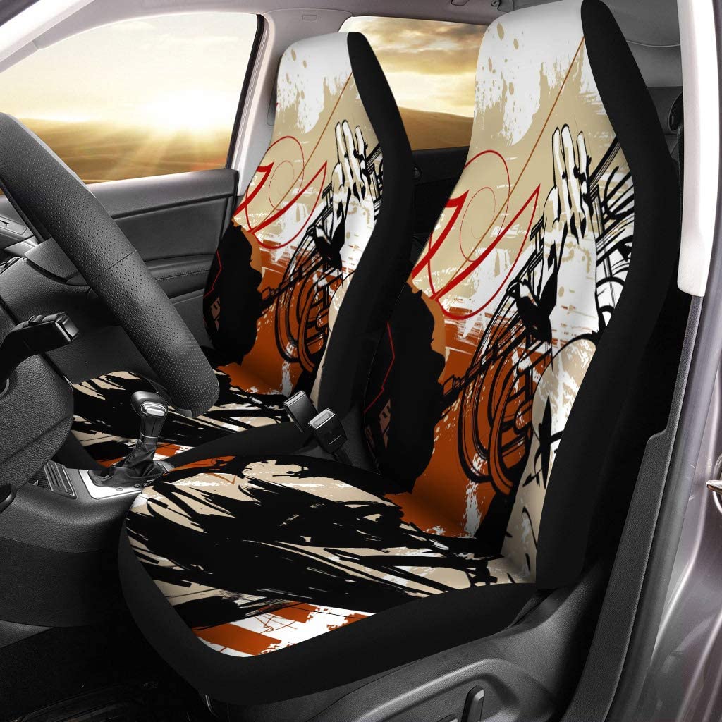 FMSHPON Set of 2 Car Seat Covers Trumpet Player Universal Auto Front Seats Protector Fits for Car，SUV Sedan，Truck