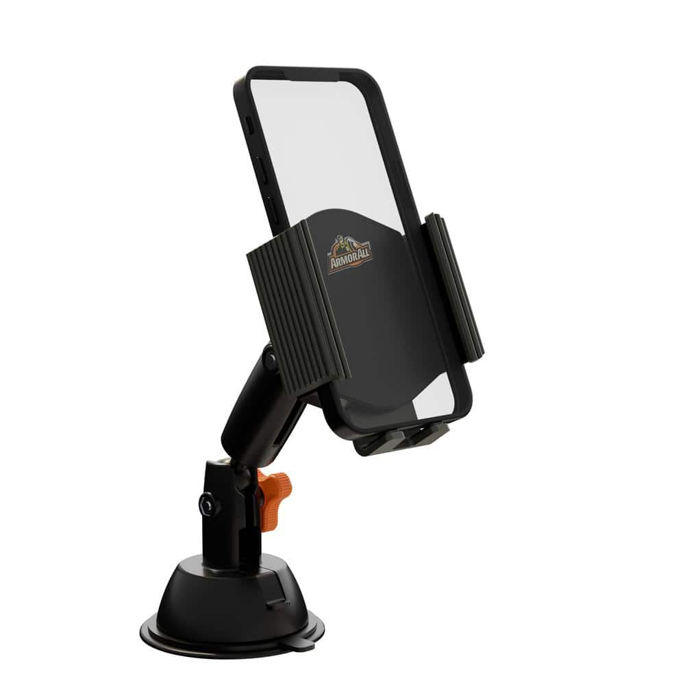 Armor All Adjustable Phone Mount With Suction Cup, Easy Dashboard Fit, Adjustable AMH3-1012-BLK