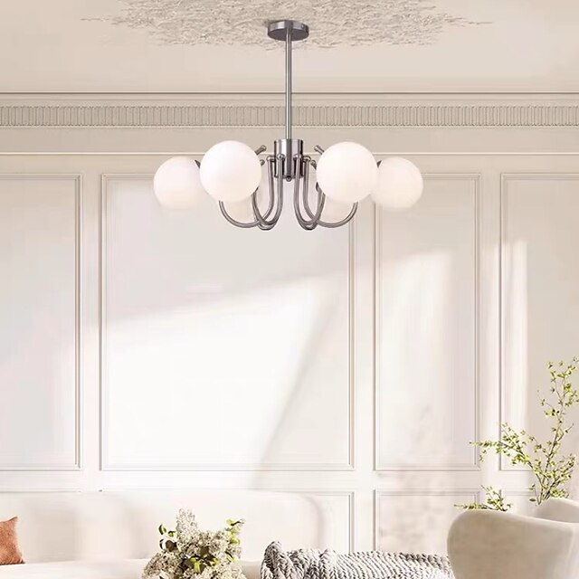 LED Pendant Light 3/5/6-Lights Chrome Globe Design Geometric Shapes Flush Mount Lights Metal Sputnik Linear Geometrical Painted Finishes Contemporary Chandeliers LED Light Source Included 110-240V