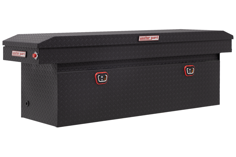 Weather Guard Saddle Truck Tool Box Aluminum Full Deep Textured Matte Black