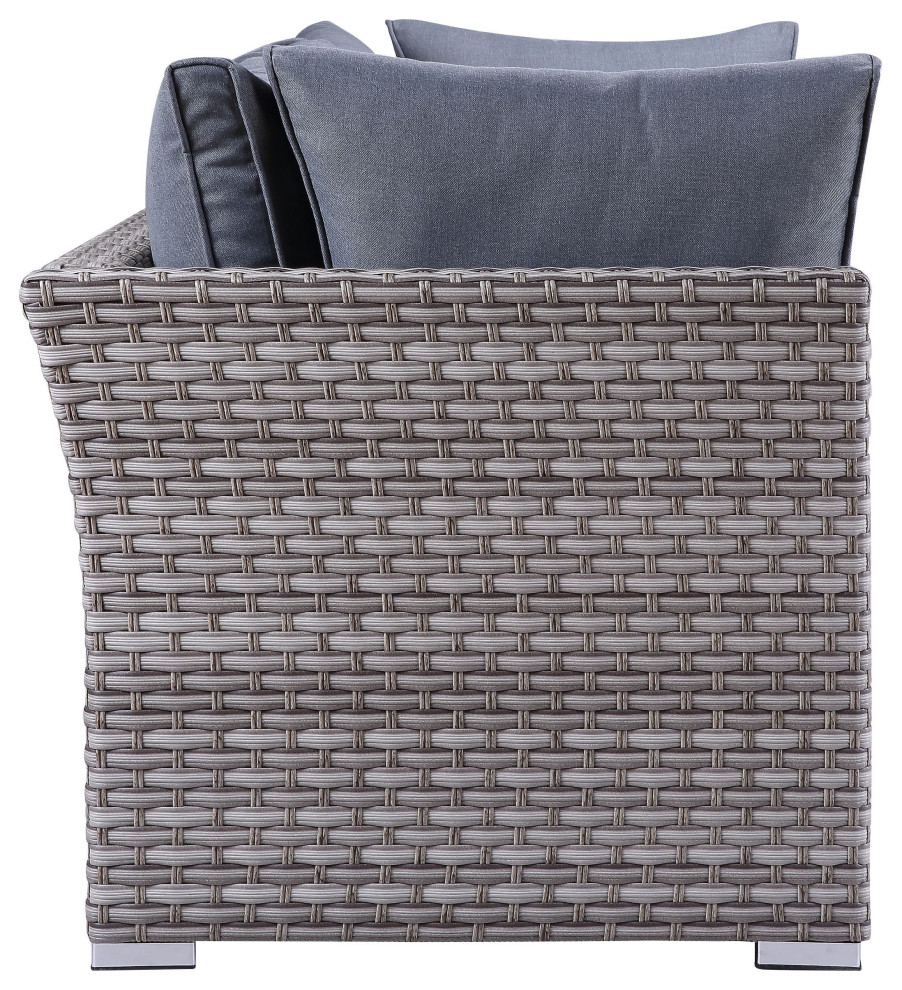 ACME Laurance Patio Sectional  ampCocktail Table in Gray Fabric Finish   Tropical   Outdoor Lounge Sets   by Acme Furniture  Houzz