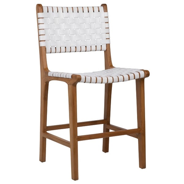 Maverick Woven Counter Stool， Espresso Teak - N/A