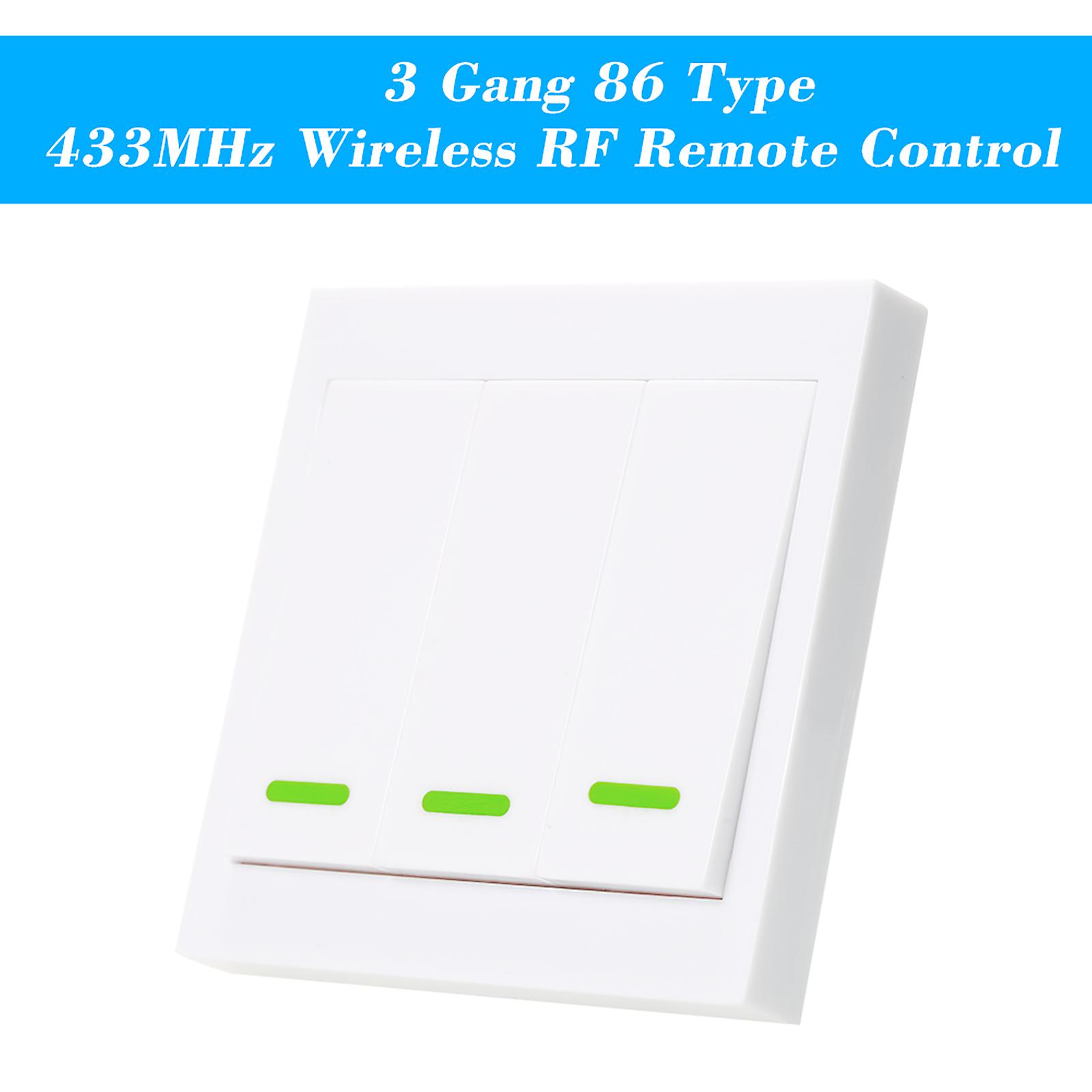 White 3ch Ewelink Push Button Wall Light Switch Remote Controller 3 Gang 86 Type On/off Switch Panel 433mhz Wireless Rf Remote Control Transmitter Wit