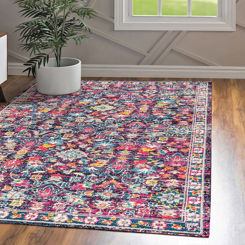 Alfombra Modern Boho Floral Area Rug