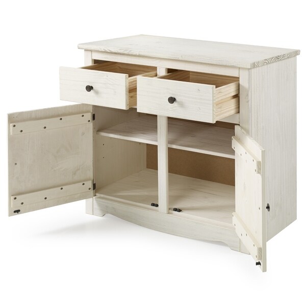 Wood Buffet Sideboard White Distressed | Furniture Dash - N/A