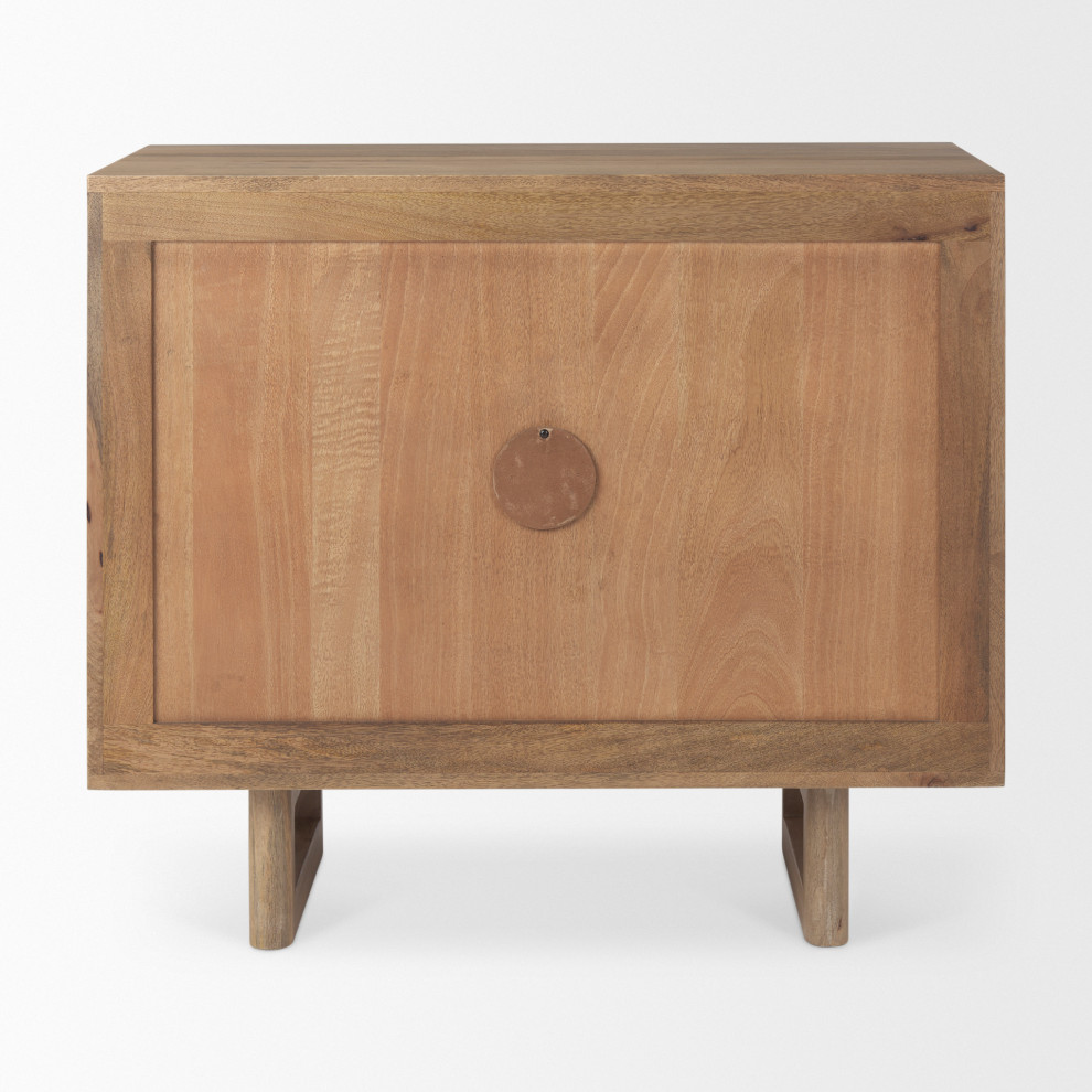 Grier Light Brown Solid Wood And Cane Accent Cabinet   Tropical   Accent Chests And Cabinets   by Mercana  Houzz