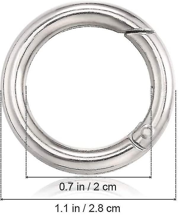 30 Pieces Round Carabiner Rings， Mini 20mm Round Carabiner Keychain Hook