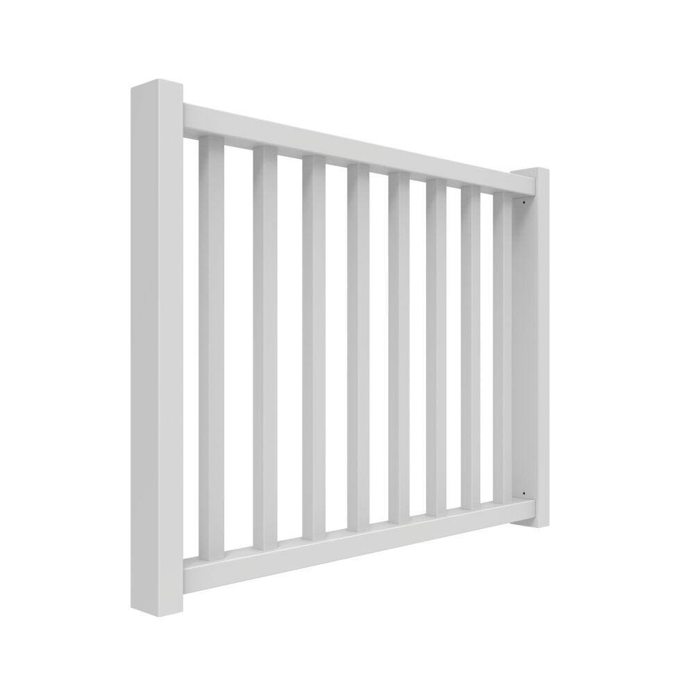 Veranda 36 in. to 48 in. Traditional White PolyComposite Rail Gate Kit 73040994