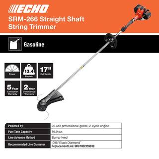 ECHO 25.4 cc Gas 2-Stroke Straight Shaft String Trimmer SRM-266