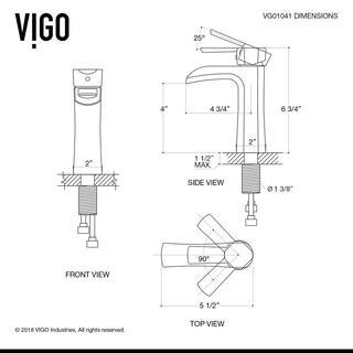 VIGO Paloma Single Handle Single-Hole Bathroom Faucet in Brushed Nickel VG01041BN