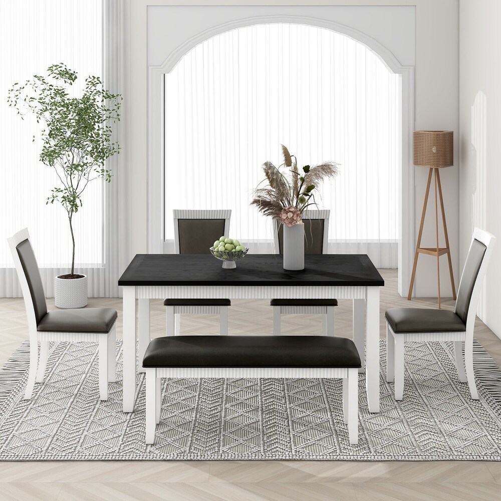 Solid Wood 6 piece Dining Table Set