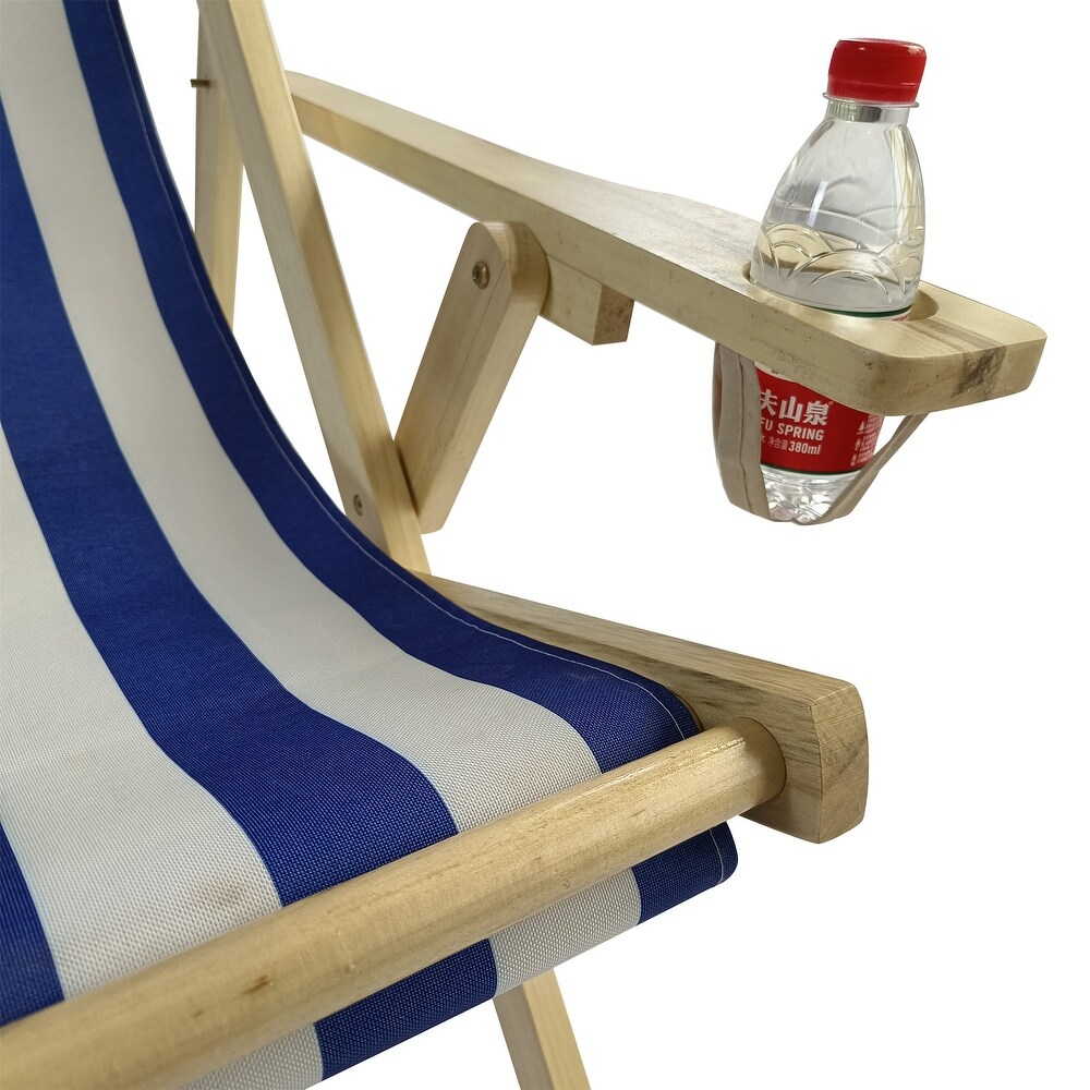 Outdoor Chaise Lounge Hanging Chair Wide armrest cup holder Blue