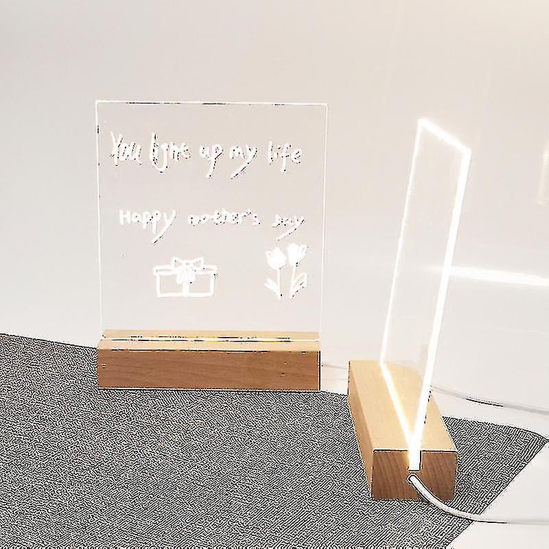 Led Acrylic Diy Message Night Light Desktop Luminous Memo Note Board