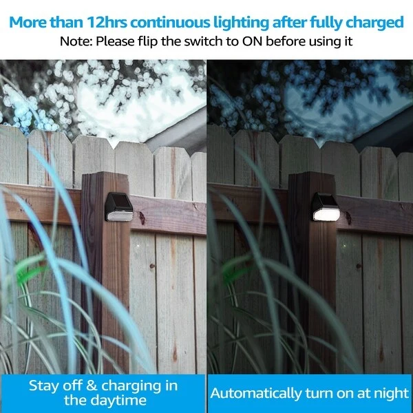 LED Solar Powered Deck Lights, Outdoor Wall Light, for Garden Yard Stair Patio