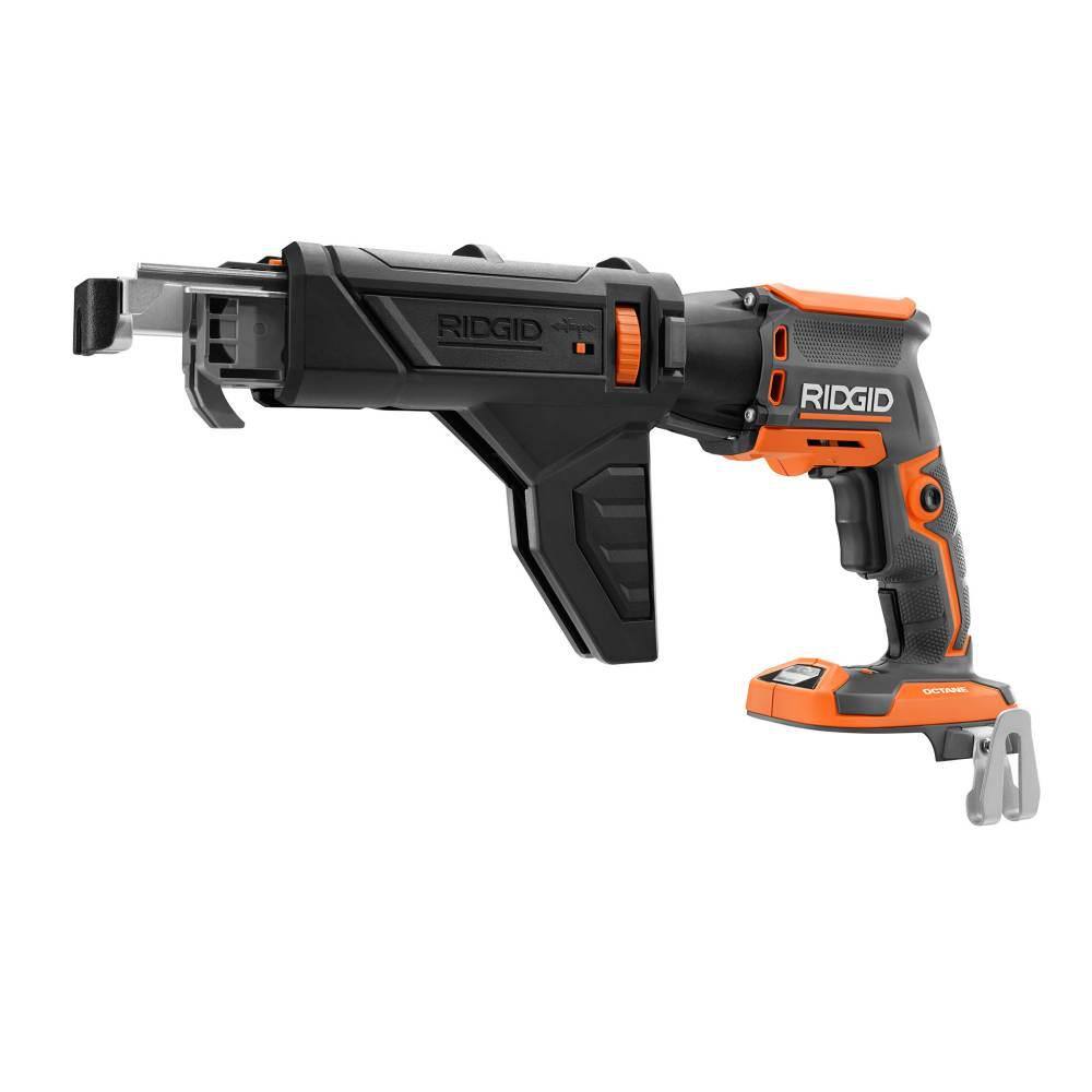 RIDGID 18V Brushless Cordless Drywall Screwdriver with Collated Attachment with 18V Drywall Cut-Out Tool (Tools Only) R86630B-R84730B