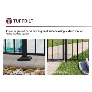 TuffBilt 2 in. x 2 in. x 70 in. Black Aluminum Fence Corner Post 73055198