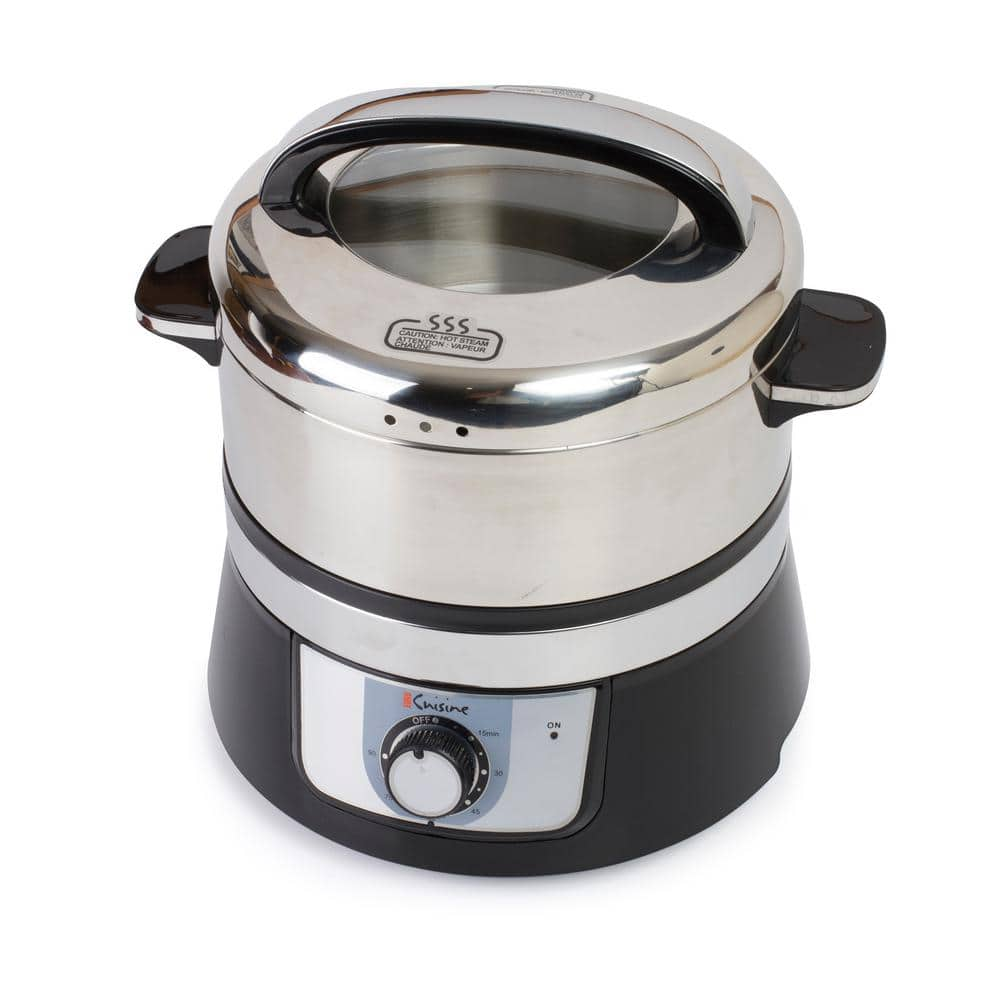 Euro Cuisine Electric 3.4 Qt. Stainless Steel Food Steamer and Rice Cooker FS3200