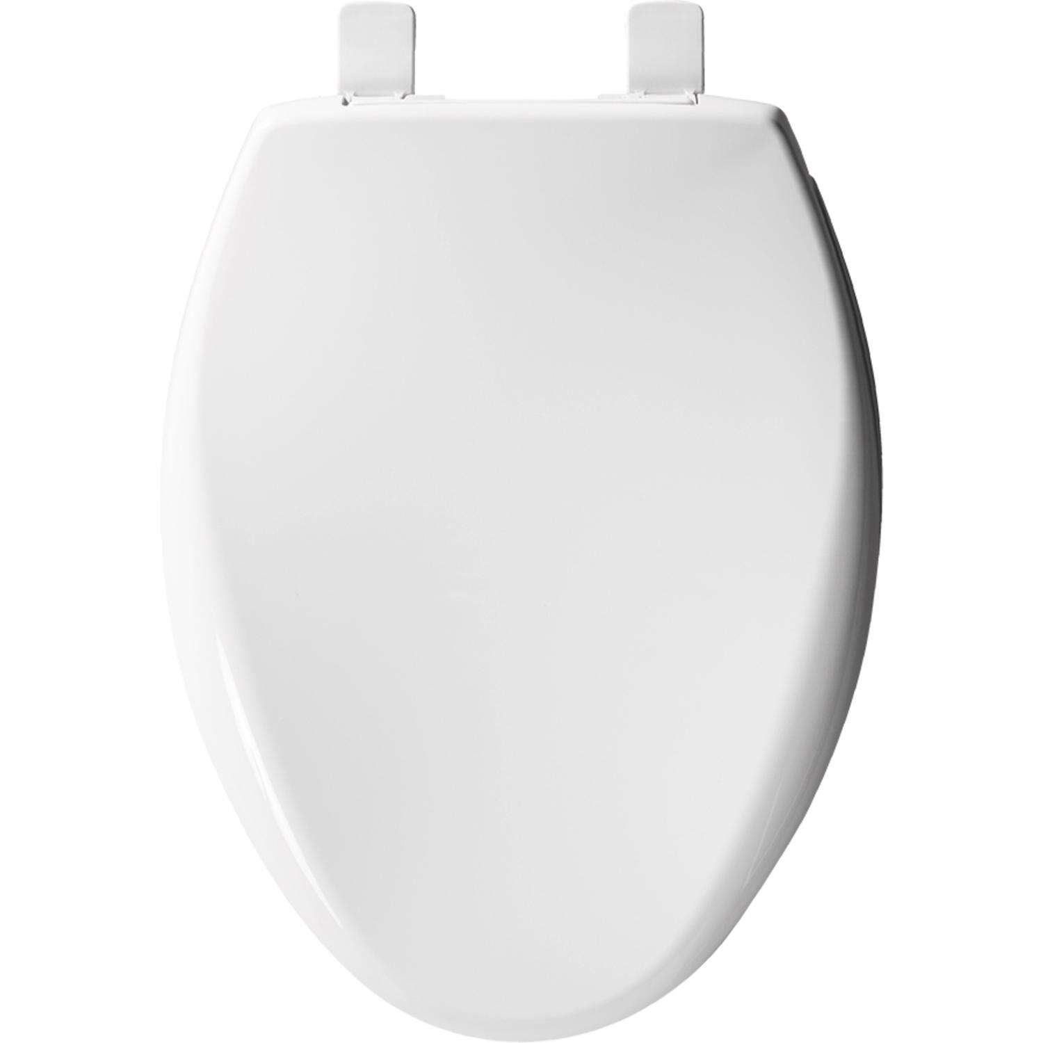 Mayfair by Bemis Affinity Slow Close Elongated White Plastic Toilet Seat