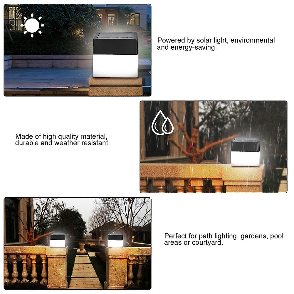 Solar Powered Led Square White Light For Garden Fence Courtyard Outdoor Decoration