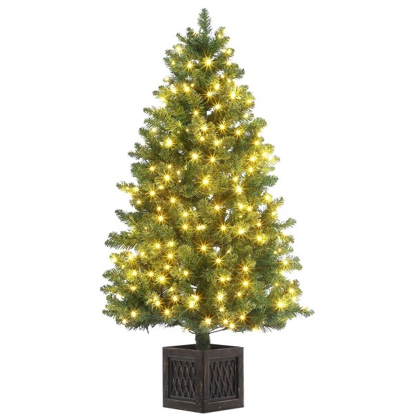 4.5 Ft Artificial Christmas Tree，300 Warm White Led Lights