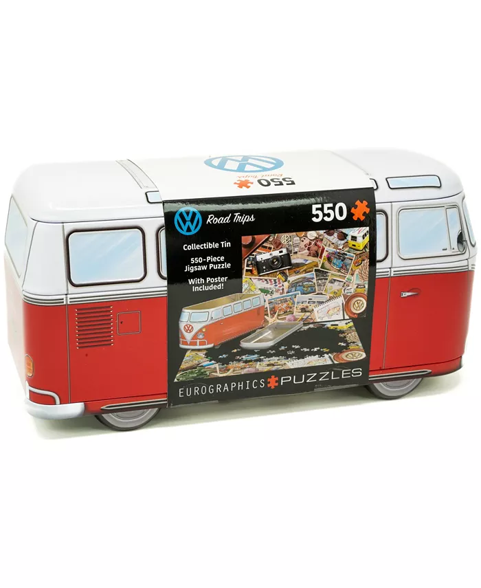 University Games Eurographics Incorporated Volkswagen Road Trips Collectible Bus-Shaped Tin Puzzle 550 Pieces