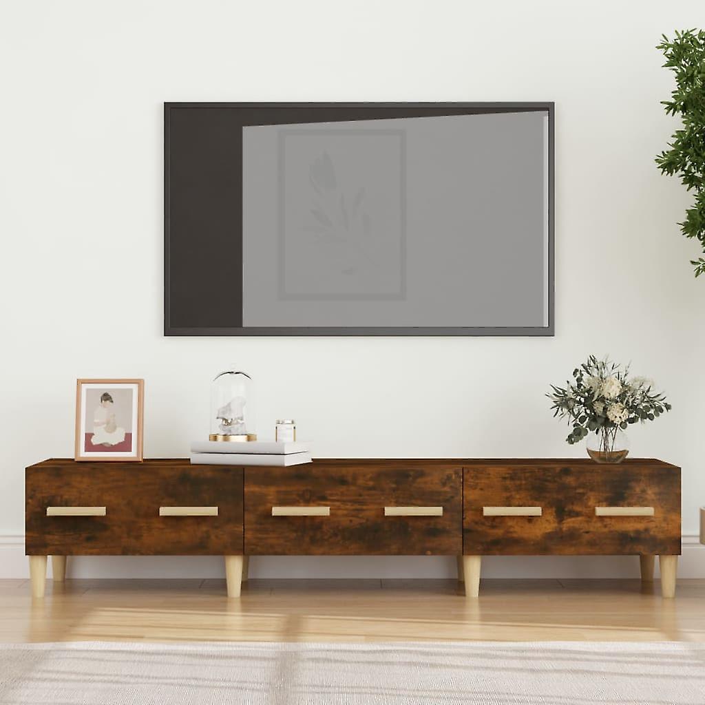 Tv Cabinet Smoked Oak 150x34.5x30 Cm Engineered Wood