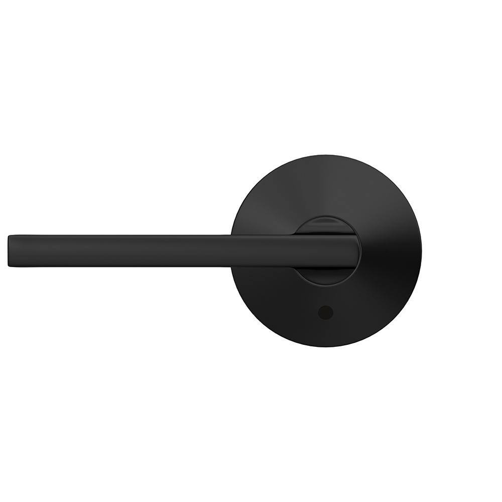 Schlage Custom Latitude Matte Black Combined Interior Door Handle with Kinsler Trim FC21 LAT 622 KIN