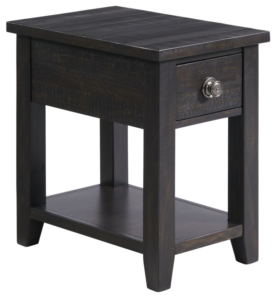 Picket House Furnishings Kahlil 1 Drawer Chairside Table With USB   Transitional   Side Tables And End Tables   by Homesquare  Houzz