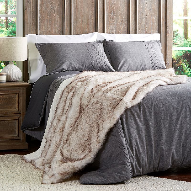 Portsmouth Home Wolf Faux Fur Throw Blanket