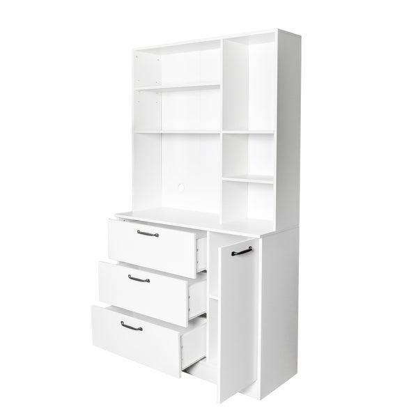 White Large Sideboard Buffet Kitchen Pantry Cabinet for Home Office