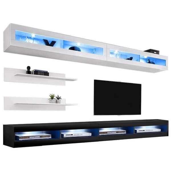 Fly I2 34TV Wall-Mounted Floating Modern Entertainment Center