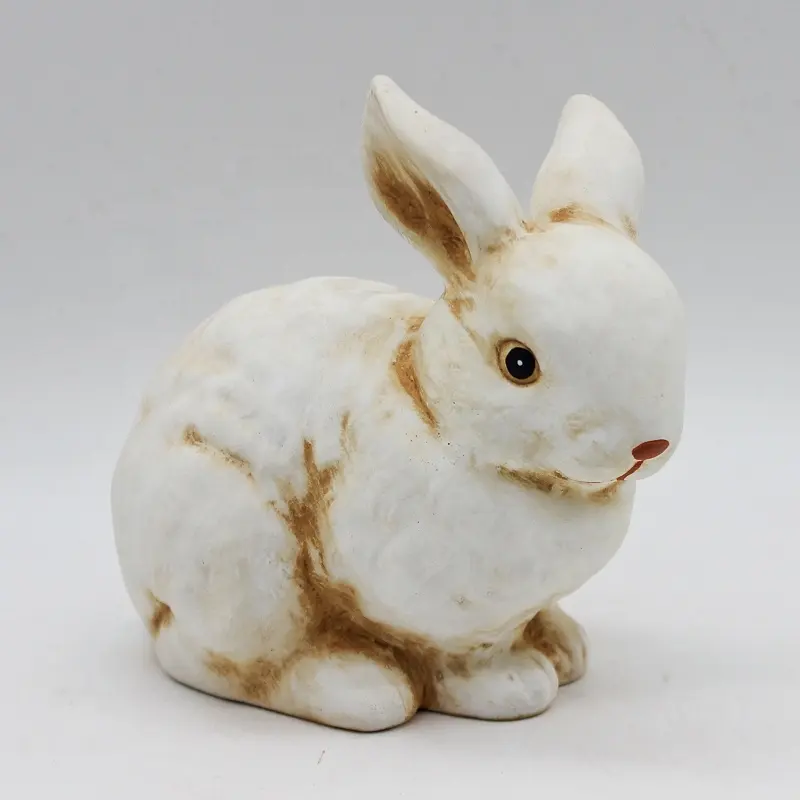 garden supplies Wholesales Custom Ceramic Cute lovely bunny rabbit figurine statue Animal Garden ornament Deco