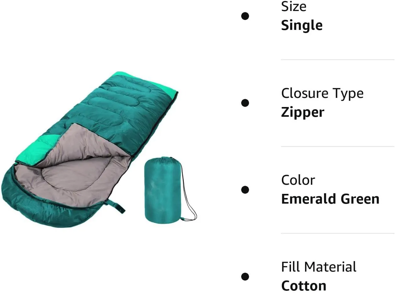 Lightweight Sleeping Bag 3 Seasons Warm   Cool Weather for Hiking and Camping