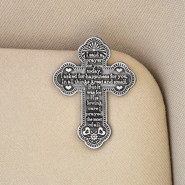 Collections Etc I Said A Prayer Cross Visor Clip