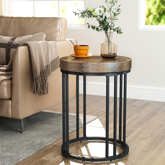 Tribesigns Wooden Circle C Round Accent Table