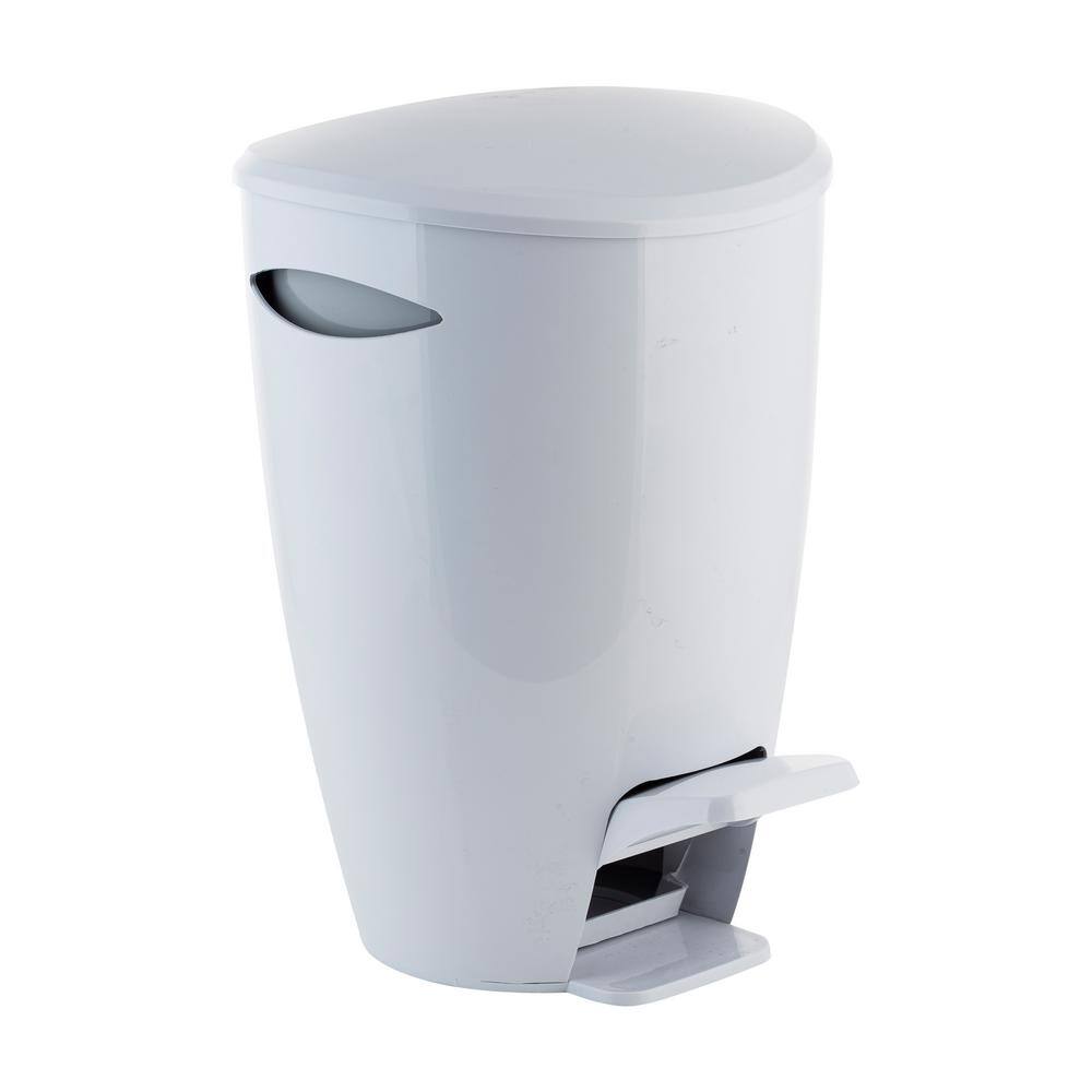 Bath Bliss 5 L Contour Step Pedal Waste Bin in White 10077-WHITE